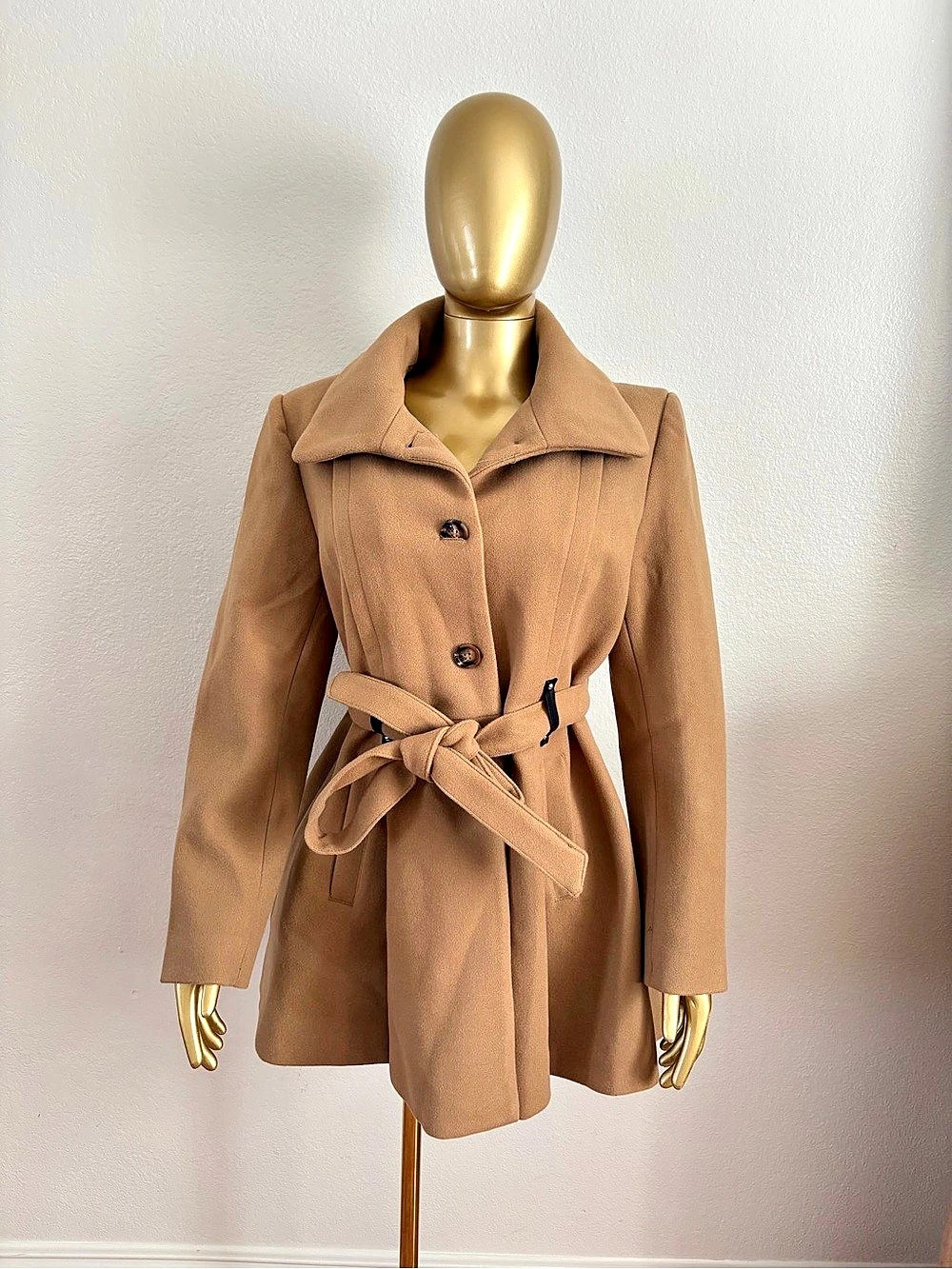 Coalition LA Belted Trench Coat in Brown Size Large NWT